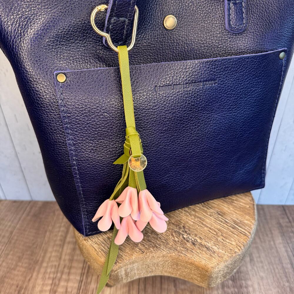 Flower Bag Charm Pink Flower Lobelia Flowers Fuchsia NEW Spring Accessory Charms